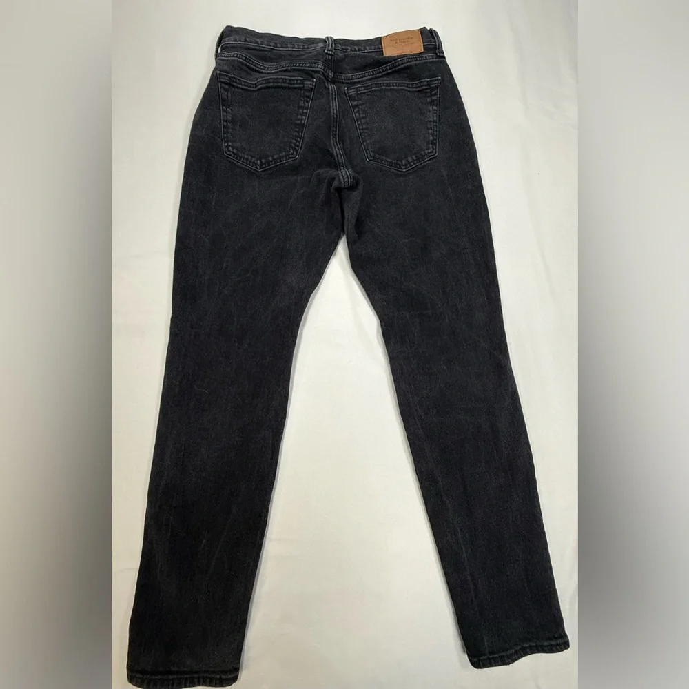 Abercrombie & Fitch Men's Washed Black Slim Straight Jeans